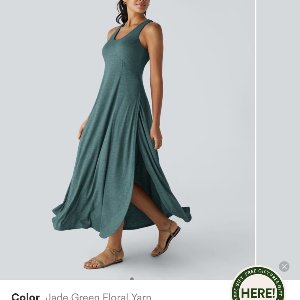 NWT Halara teal backless casual dress